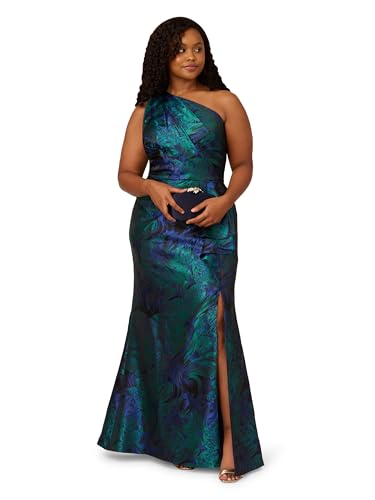 Image of Adrianna Papell One Shoulder Jacquard Gown