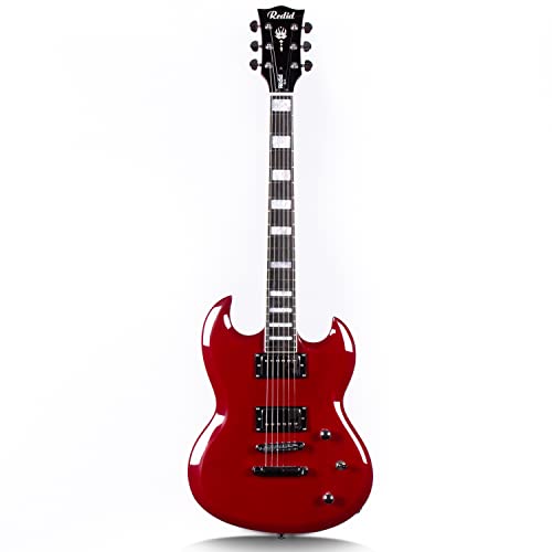 Redid RG-22 Electric Guitar Classic style Mahogany Solid Body (Red) - Image 3