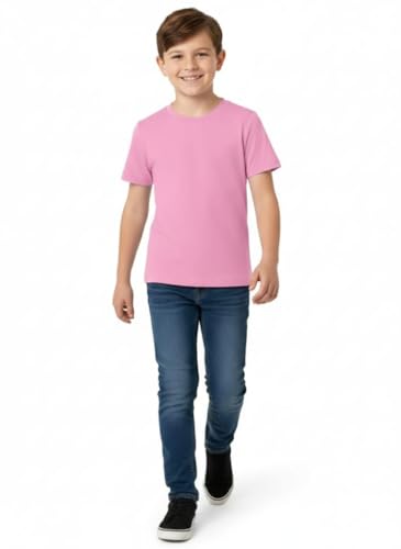 Image of T-Shirt for Boys | Super Colour (White Black Pink Yellow) Super Cotton [100% Pure] Solid Plain Tees