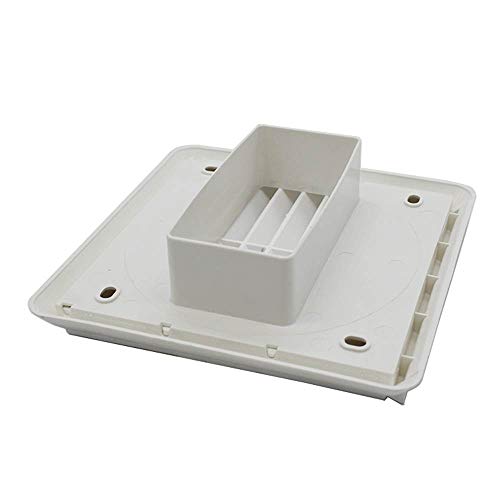 Kair White Louvred Wall Vent Grille 155mm External Dimension with 110mm x 54mm Rectangular Rear Spigot, 110x54mm - Image 2
