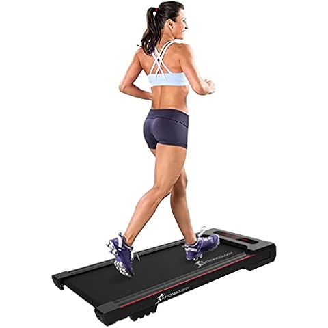 Strongology Home & Office Ultra Quiet 560W Adjustable Speed Slimline MOTIONIC Bluetooth Treadmill with LED Display - Fully Assembled Cover