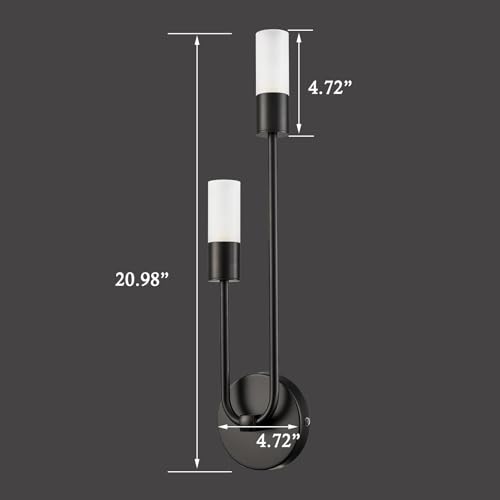 Image of HYDELITE Black Wall Sconce Modern Sconces Wall Lighting Industrial Bathroom Vanity Light for Bedroom Living Room Kitchen