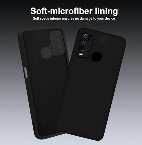 Image of TRUEUPGRADE Liquid Silicone Designed Back Case Cover for Vivo Y50 | Microfiber Inside, Full Protection | Bumper Back Cover Case for Vivo Y50 Black