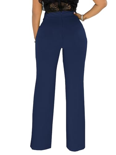 Hoefirm Work Pants for Women Business Casual Stretch Tall Straight Leg Slacks High Waisted Yoga Dress Pants3