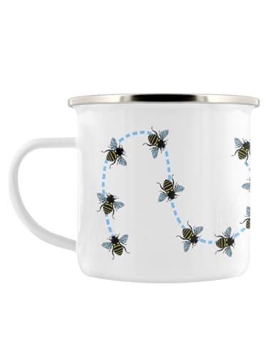 Grindstore Busy Bee Trail Enamel Mug White