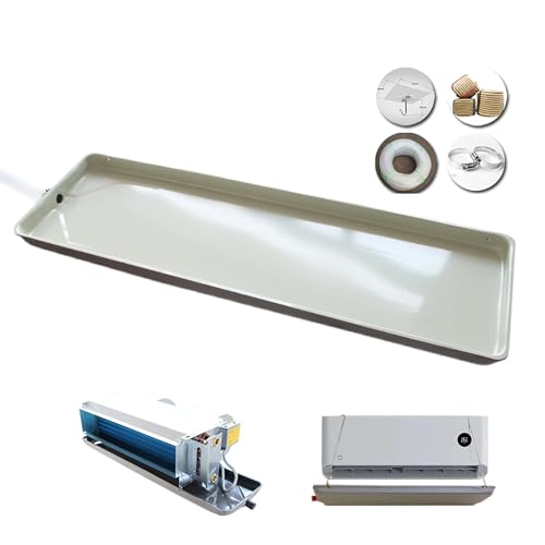 Bandeja de drenaje de aire acondicionado, bandeja de goteo de metal para unidades de aire acondicionado central y de ventana, 60 pulgadas