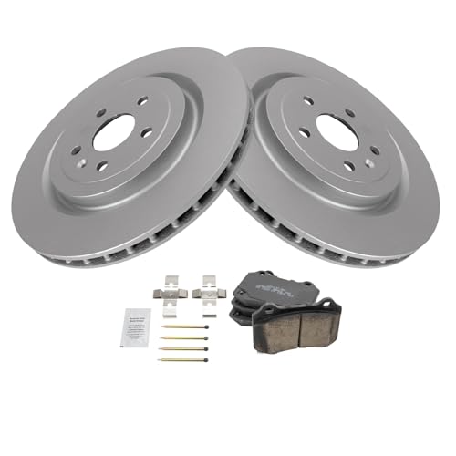 Image of TRQ Rear Brake Pad and Rotor Set Ceramic G Coated 365mm Rotors | For 2009-2019 Cadillac CTS 2010-2019 Chevrolet Camaro