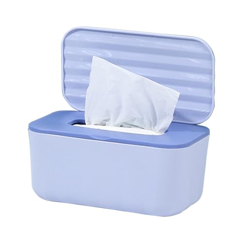Feuchttücher Box mit Deckel, Feuchttücherspender zur Aufbewahrung, Versiegelte Tücherbox für Feuchtes Toilettenpapier und Kosmetiktücher, Ideal für Bad, Büro, Auto, Reise(Lila)