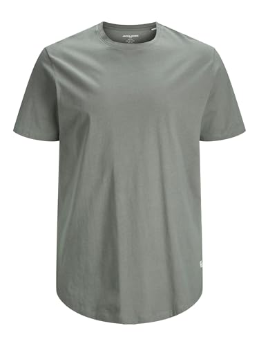 JACK & JONES Herren Rundhals T-Shirt JJENOA - Regular Fit Plussize XXL-8XL, Größe:5XL, Farbe:Sedona Sage 12184933