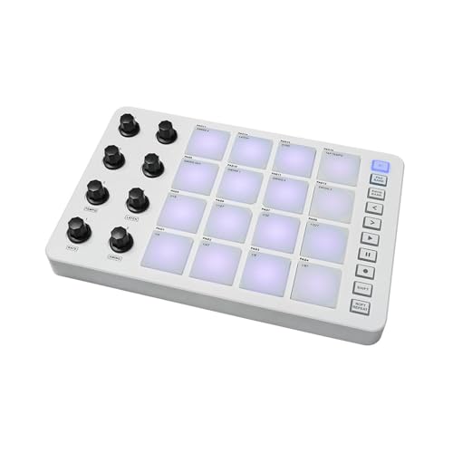 kowaku MIDI-Pad-Controller, MIDI-Controller-Pad USB mit 16 RGB-Beat-Pads, MIDI-Pad-Beat-Maker-Maschine für die Musikproduktion