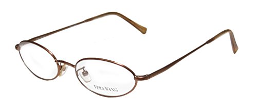Vera Wang V09 For Ladies/Young Women/Girls Oval Full-Rim Shape Spring Hinges Light Style Imported From Italy Eyeglasses/Eye Glasses (49-17-140, Bronze) #TOP16