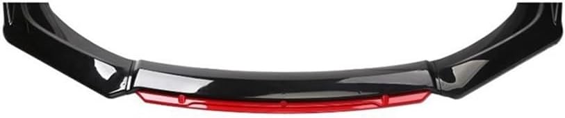 Universal Car Front Bumper Lip Body Kit Spoiler Splitter Diffuser 4PCS Red White Carbon Fiber Canard ABS Plastic Car Front Bumper Lip Spoiler(Black and red)
