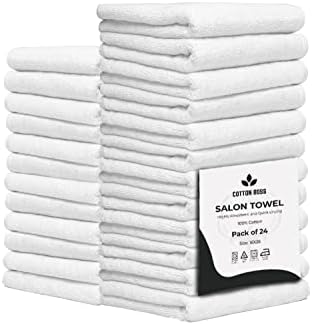 Salon Towel Cotton White 16×26 Light-weight Hand Towels Spa Gymnasium Workplace Not Bleach Proof Ringspun Softness, Simple Care Pack of 24