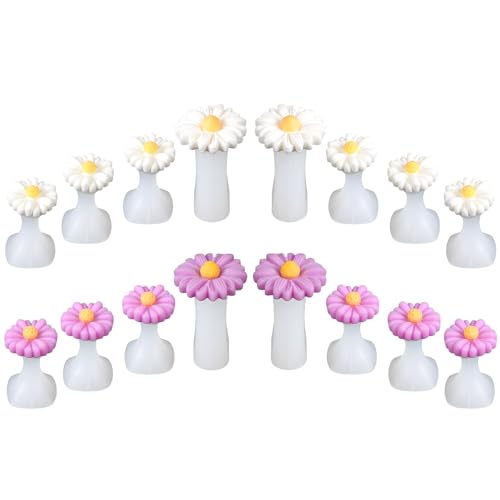 Hpmjz 16 pcs Daisy Toe Separators Silicone Flower Toe Spacers Cute Toes Dividers Pedicures Nail Art Tools for Women Men Straightening Overlapping Crooked Bunion Pads Soft Gel Foot Nail Salon Manicure