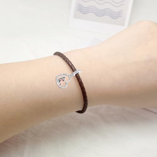 Mom Baby Footprint Grandma Best Friend Charm Crystal Bead for Pandora Bracelet4