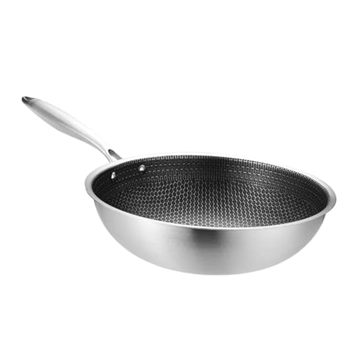 Wok de acero inoxidable Veemoon para cocina miniatura 1