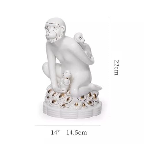 Œuvre d'art singe en céramique cadeau d'ouverture idéal pour bureau
