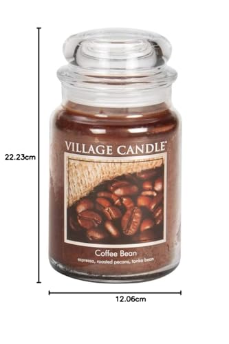 Village Candle Coffee Bean 26 oz Glass Jar Scented Candle, Large