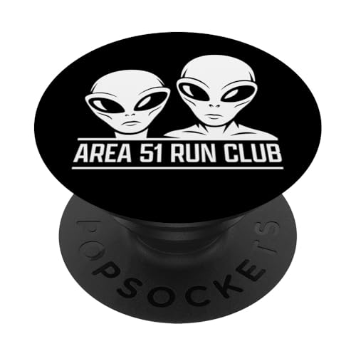 Funny Alien Area 51 Running Humor Gift UFO Extraterrestre PopSockets PopGrip Adhesivo