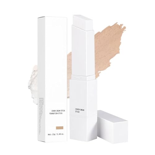 Korean Color Changing Foundation Stick,Cover Cream Stick V White Foundation Sticks,Korean Foundations Sticks,Full To Medium Coverage Base Makeup with Brush Head,for All Skin Types (Natural)