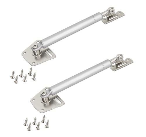 Paquete de 2 puntales de gas desplegables 100 N | Bisagras abiertas suaves de cabeza de metal de alta calidad | Soporte de pistón de apertura lenta resistente para armarios de cocina, escritorios de