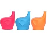 3 Pack Silicone Sippy Cup Lids, Stretches to Cover Kids Cups or Toddler Cups into Soft Spout Sippy Cups, Spill Proof Silicone Lids for Cups