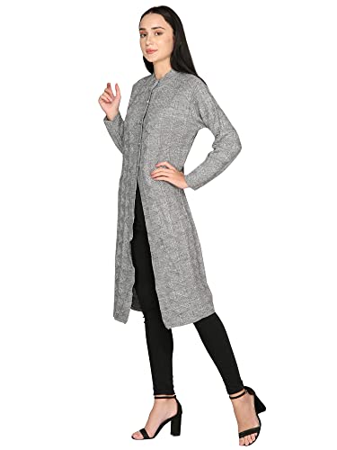 Image of HAUTEMODA Women Wollen Self Design Long Coat /Sweater for Winters