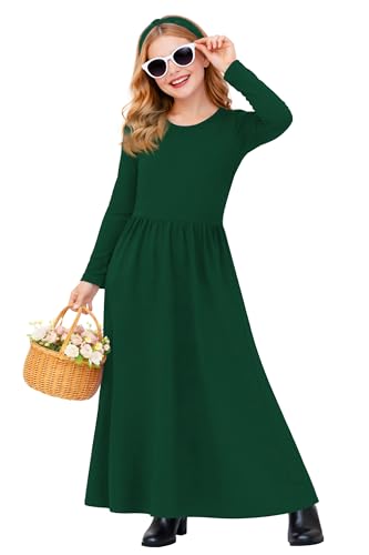 Image of Deerose Girls Maxi Dress Short Sleeve Casual Long Dresses with Pockets 5-14 Years