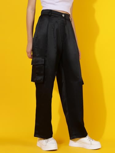 Image of KOTTY Women's High Rise Relaxed || Straight || Joggers Fit Cargo's for Pants || Trousers