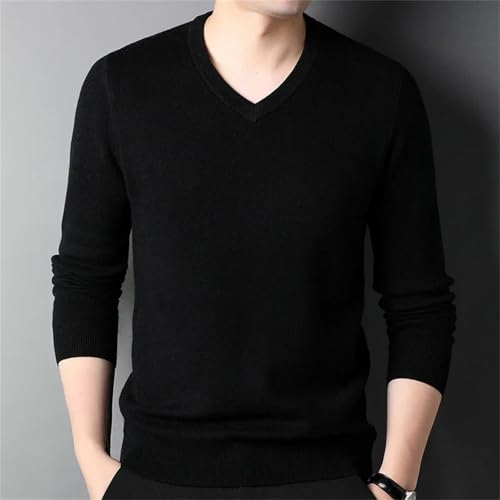 Long Sleeves Soft Knit Pullover for Men Wool Sweater V Neck Slim Fit Lightweight Jumper Top4