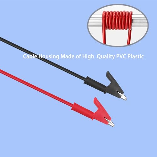 Image of 12AWG 4mm Banana Plug to Alligator Clip Test Lead Wire Cable 2PCS | Jumper Wires with Alligator Clips for Multimeter, Battery Testing 3.28Ft