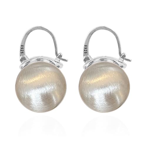 OwMell Elegant 925 Sterling Silver Pearl Drop Dang...