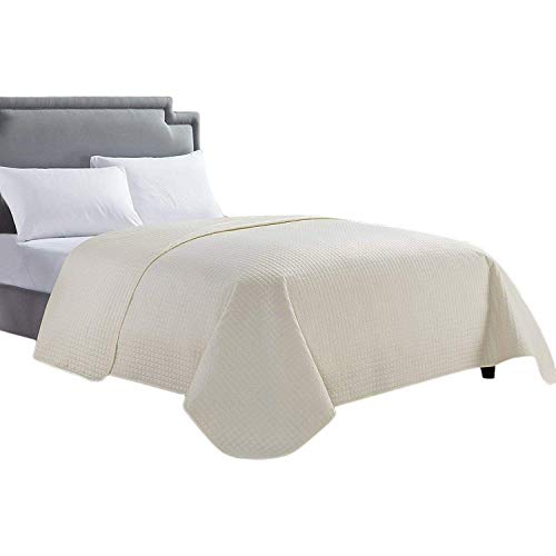 HollyHOME Luxury Checkered Super Soft Solid Single Pinsonic Quilted Bed Quilt Bedspread Bed
