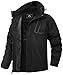 MAOYSSEN Herren Winter Skijacke wasserdichte winddichte atmungsaktive Jacke mit Fleecefutter abnehmbare Kapuze dicke Softshelljacke