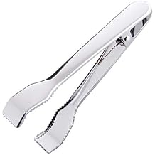 HINMAY Ice Tongs for Ice Bucket 6-3/4 Inch - Premium 18/8 Stainless Steel Ice Tongs with Teeth for Ice Sugar Cubes Tea Party Coffee Bar Serving