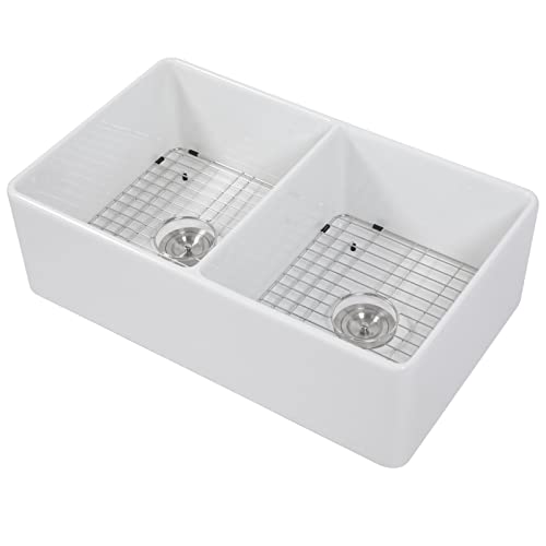 33 White Double Farmhouse Sink Sarlai 33 Inch Farm