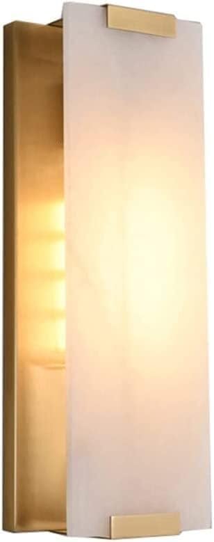 Modern Decoration Marble Wall Sconce White Alabaster Glass Wall Light Long Bar Indoor Natural Stone Gold Wall Mounted Lamp Black Bathroom Vanity Light Fixture for Bedroom Living Room(Gold-46cm)