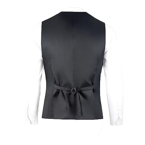 Bakerbear Mens Vests Dress Tuxedo Vest Black Waistcoat For Men Suit Vest Men's Western Vests Sleeveless Jacket Size S #TOP2