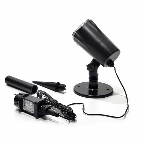 EMPOTEC Proiettore da Interno/Esterno Effetti Luminosi su Pareti Babbo Natale su Slitta + Oggetti Natalizi Decorazione Natalizia Spporto Regolabile Area 10/30 m² Distanza 8/12 mt 6 LED