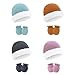 Fashionable Hat Mittens Set Newborn Fleece Cap and Gloves for Stylish Outfits and Daily Outdoor Activity Newborn Hat Gloves