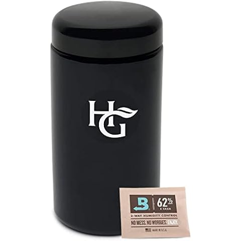 HERB GUARD - 1 Oz Airtight Jar and Smell Proof Container (500 ml) Comes with Humidity Pack to Keep Goods Fresh for Months Cover