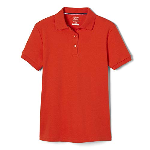 Image of French Toast Girls Short Sleeve Interlock Polo with Picot Collar