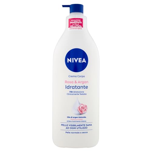 NIVEA Feuchtigkeitsspendende Körpercreme Rosa & Argan, 500 ml, Feuchtigkeitscreme 72h… – Ansicht 1