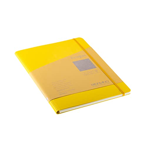 Cahier A4 Fabriano Ecoqua Plus jaune à spirales et pages pointillées pour vos notes