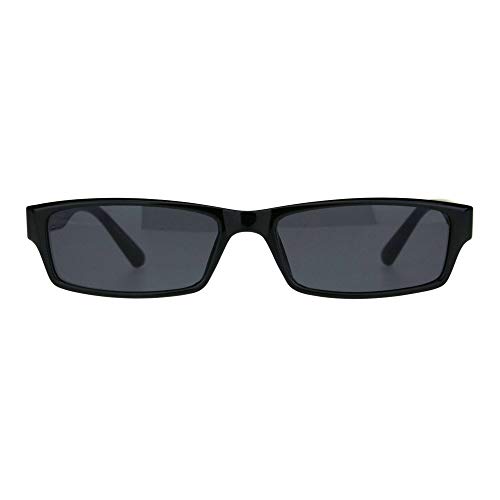 PASTL Small Rectangular Frame Sunglasses Spring Hinge Unisex Black UV 4002