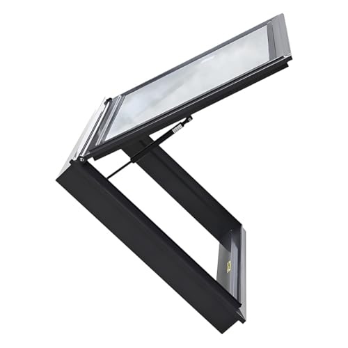 Ventana de techo de aluminio para ventilación e iluminación natural, escotilla fácil de abrir con asas para ático, sala de sol y sótano