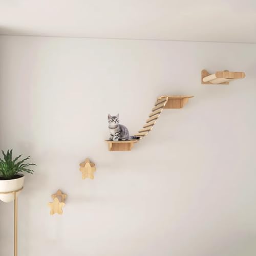 Estructura de Escalada para Gatos Puente Escalera Sisal Madera 20in miniatura 4