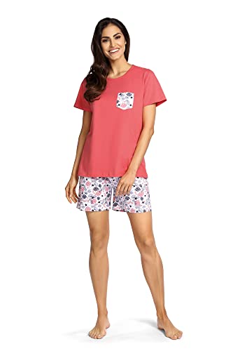 Comtessa Schlafanzug Damen kurz Pyjama Frauen Kurze Hose Kurzarm Shorty 100% Baumwolle (46) Cover