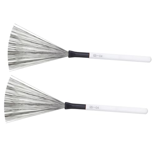 ifundom Beginner Snare Drum Brush Portable Drum Wire Brush Wooden Handle for Students