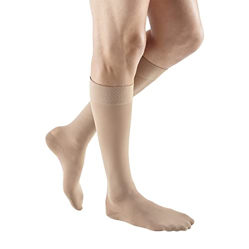 Image of mediven Plus for Men & Women, 20-30 mmHg - Calf High Compression Socks with Silicone Top Band, Closed Toe Leg Circulation, Opaque Leg Support Compression Coverage